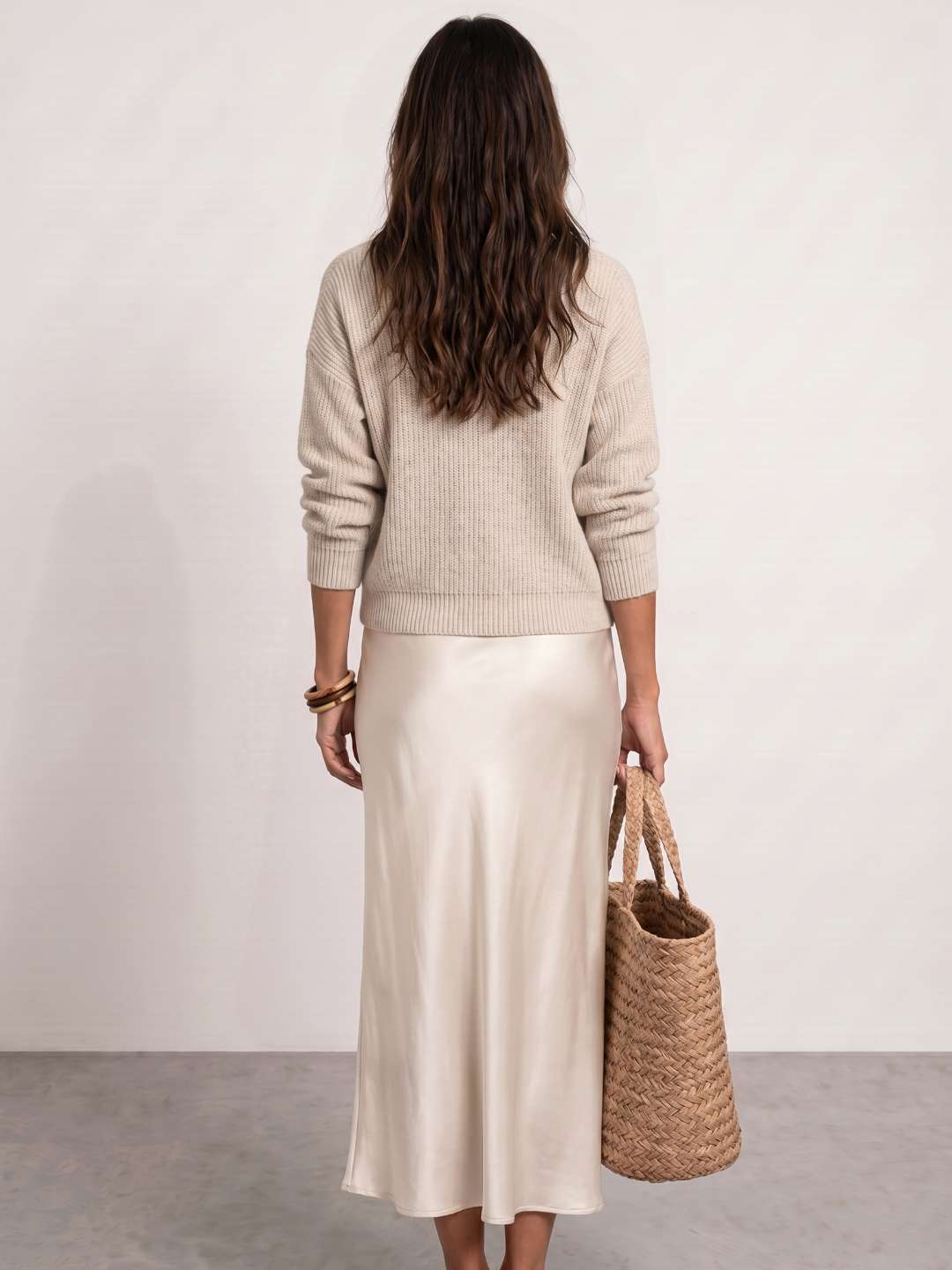 Élodie | Vestido midi satinado con jersey incluido