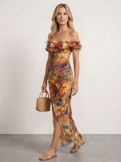 Marina | Vestido largo boho con estampado floral