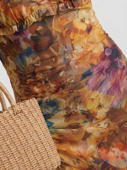 Marina | Vestido largo boho con estampado floral