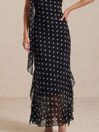 Noira | Vestido midi de lunares con tirantes