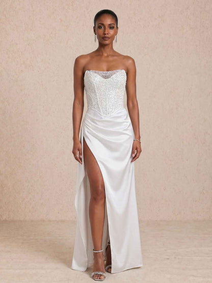 Jazzlyn | Vestido largo con cuerpo de lentejuelas