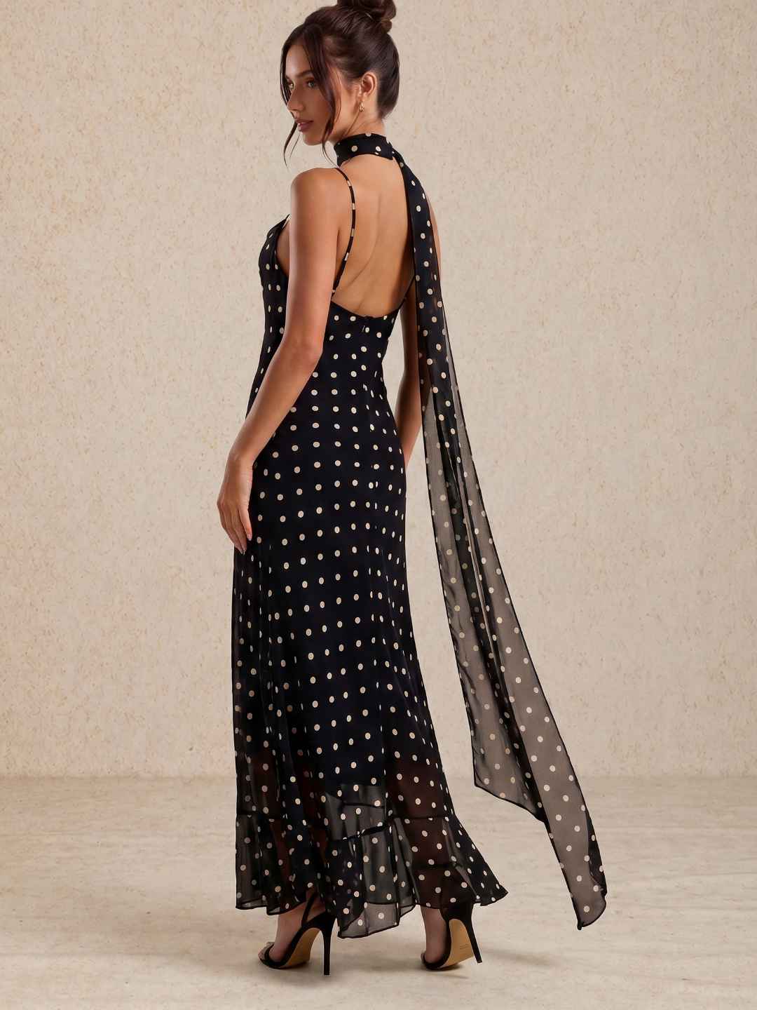 Noira | Vestido midi de lunares con tirantes