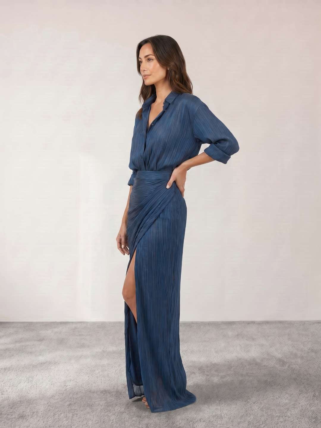 Cielo | Conjunto de camisa y falda larga
