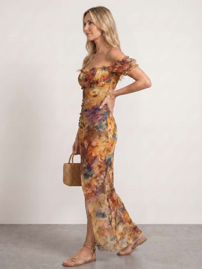 Marina | Vestido largo boho con estampado floral