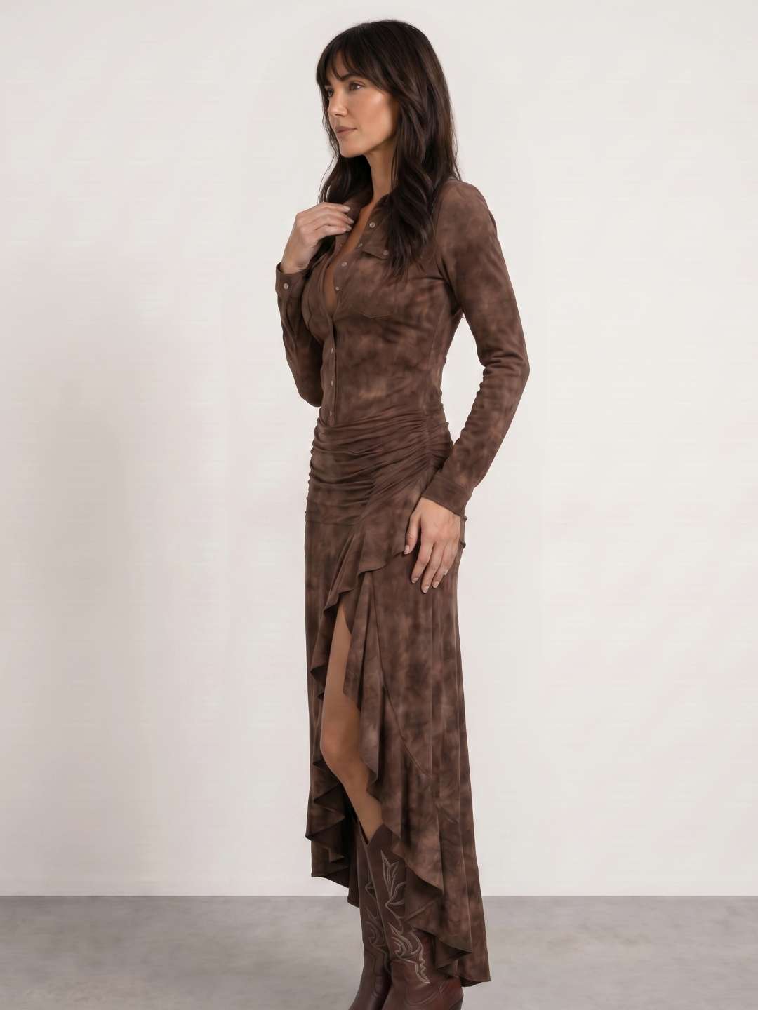 Dakota | Vestido largo western con volantes