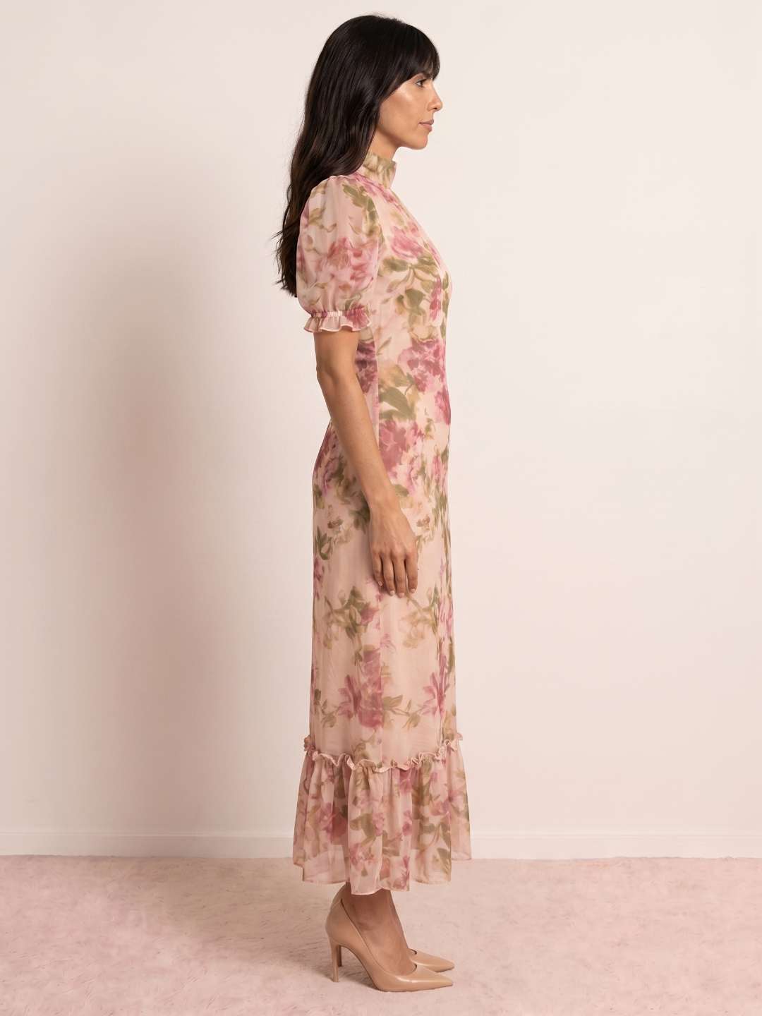 Azahara | Vestido largo floral de gasa