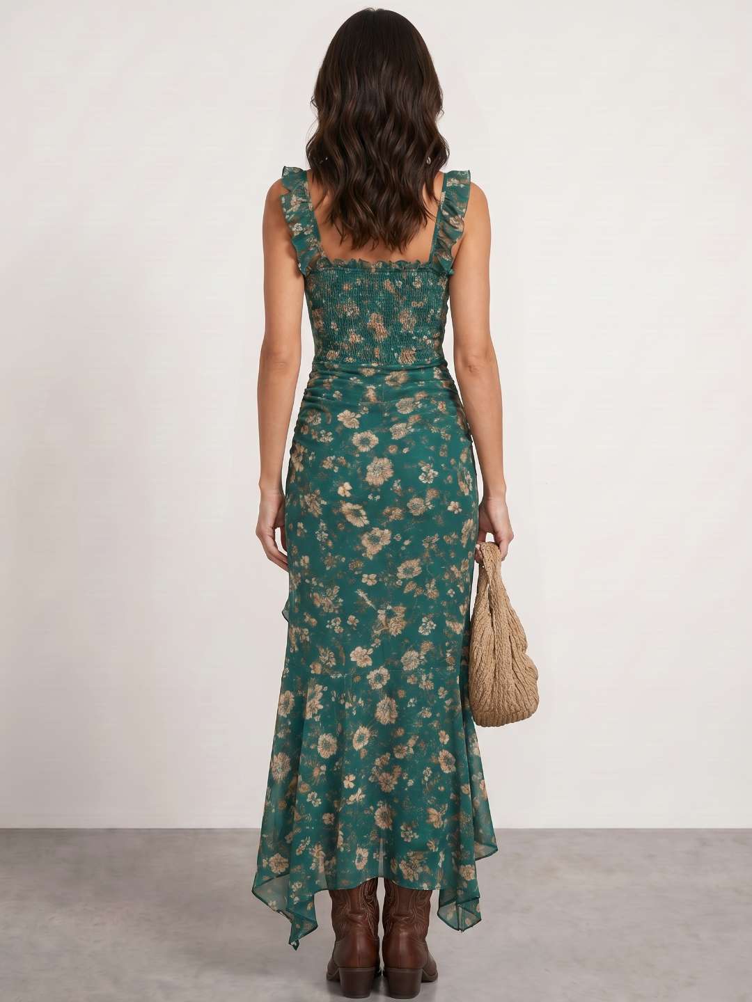 Zaira | Vestido largo floral con abertura lateral