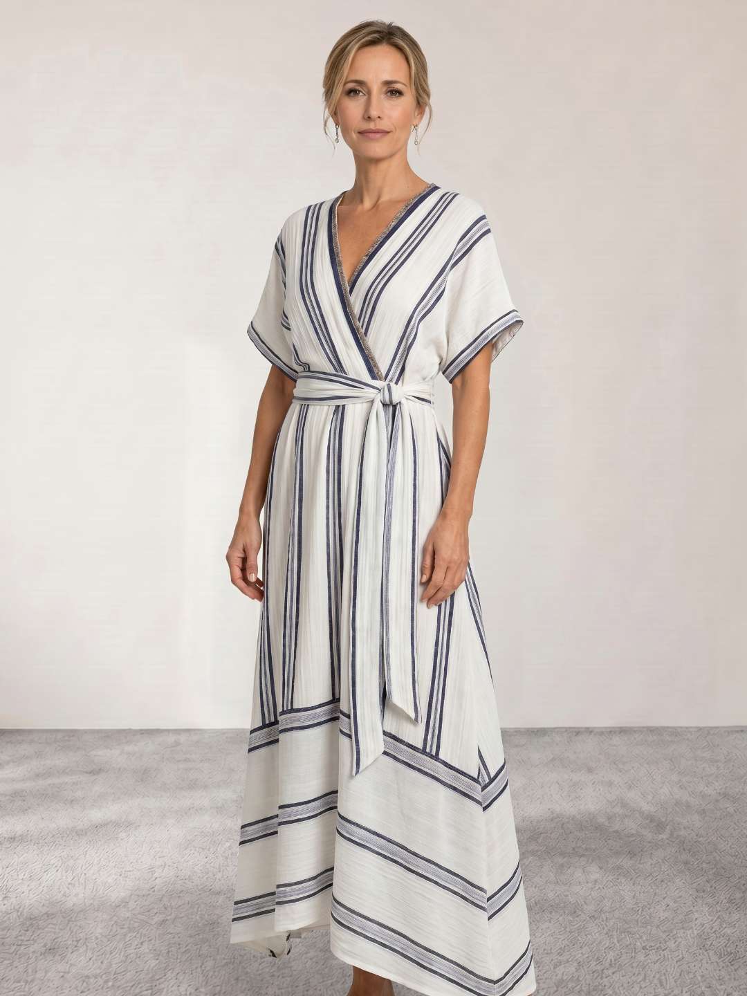 Grecia | Vestido midi cruzado con cinturón
