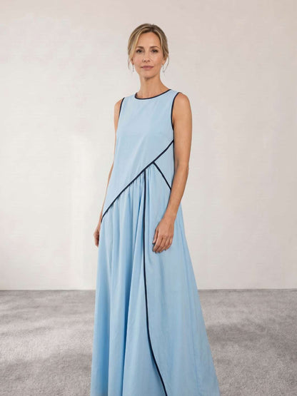 Lotte | Vestido largo fluido con detalle estructurado