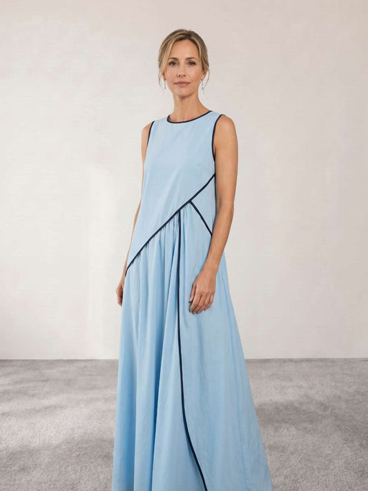 Lotte | Vestido largo fluido con detalle estructurado