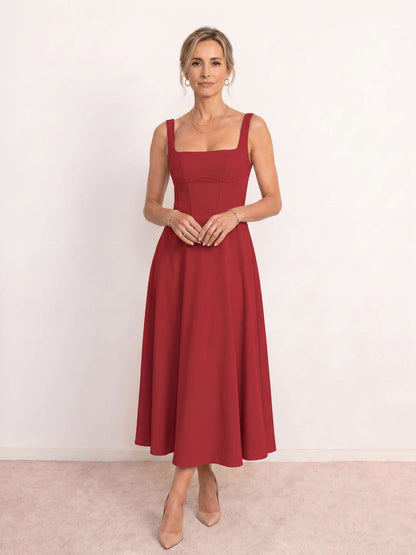 Scarlett | Vestido midi con escote cuadrado