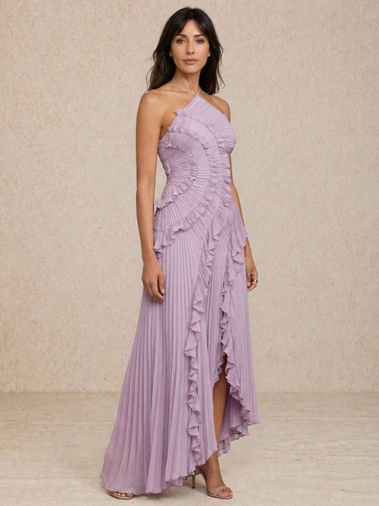 Olivia | Vestido plisado con volantes