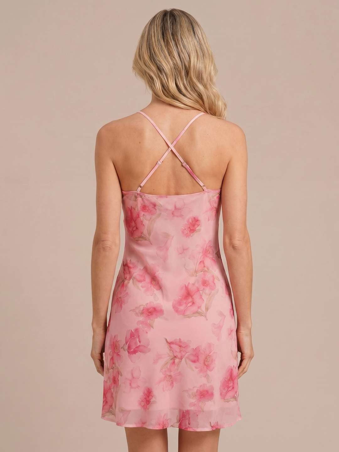 Rosella | Vestido corto floral de cuello drapeado