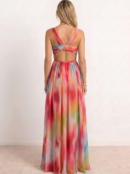 Freya | Vestido largo estampado efecto acuarela