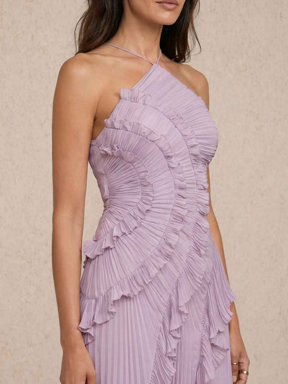 Olivia | Vestido plisado con volantes