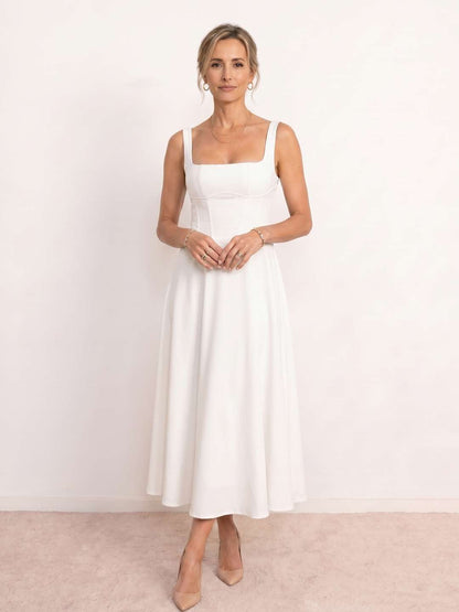Scarlett | Vestido midi con escote cuadrado