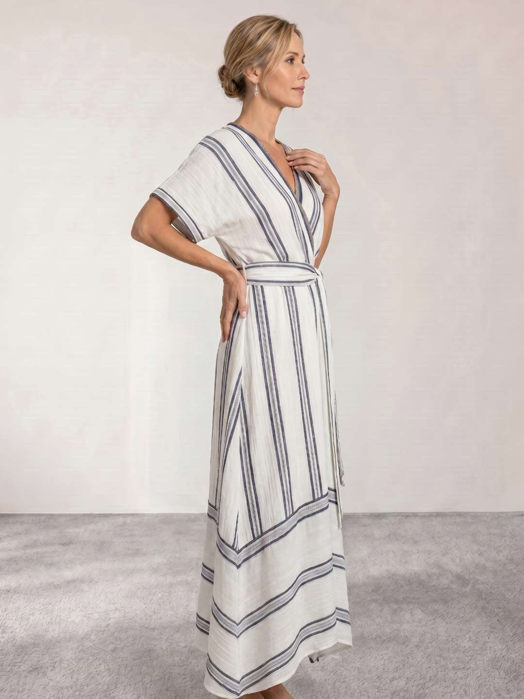 Grecia | Vestido midi cruzado con cinturón