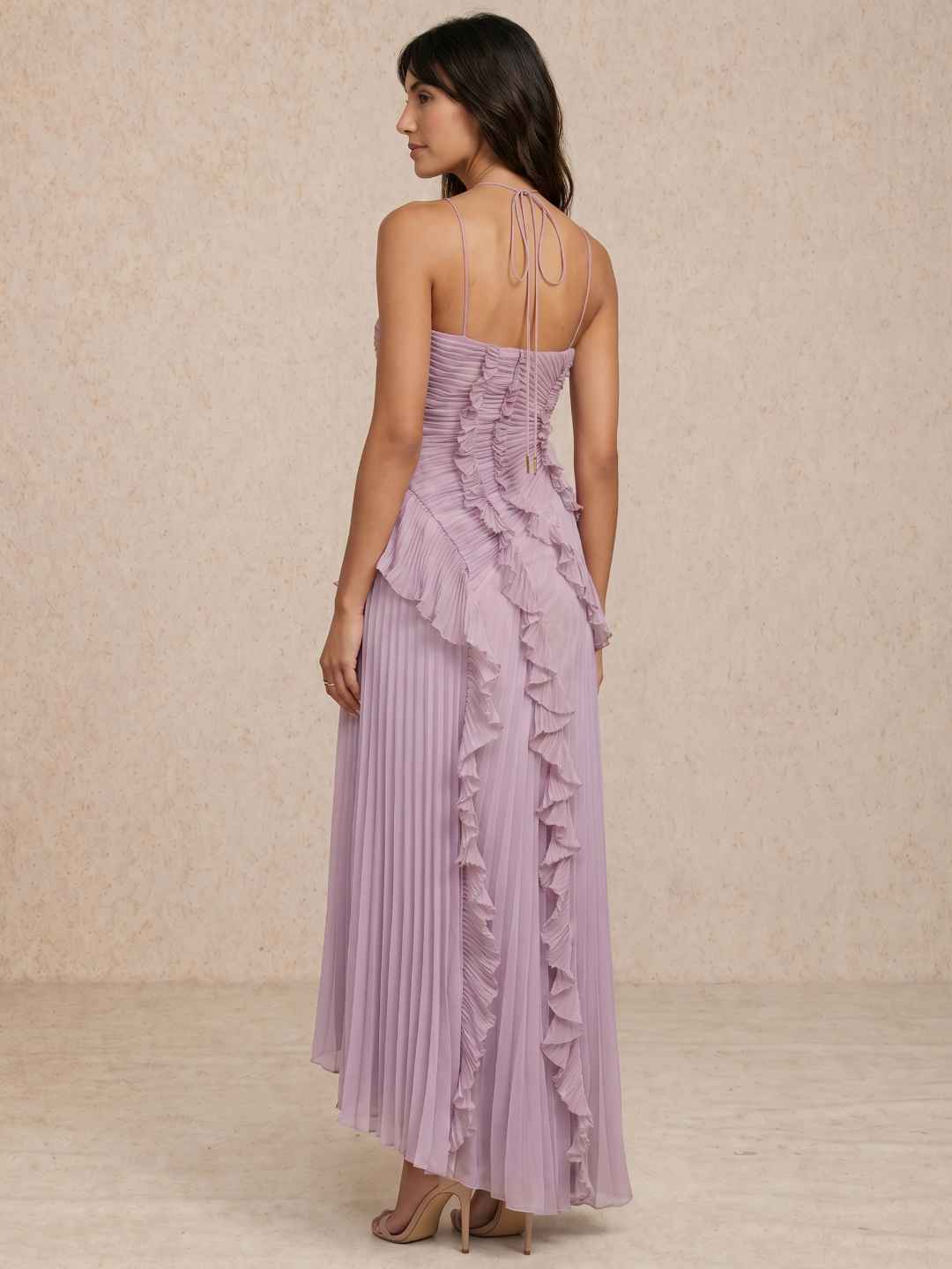 Olivia | Vestido plisado con volantes