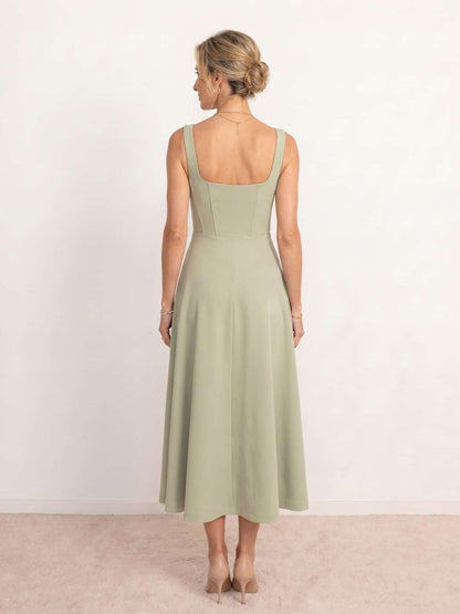 Scarlett | Vestido midi con escote cuadrado