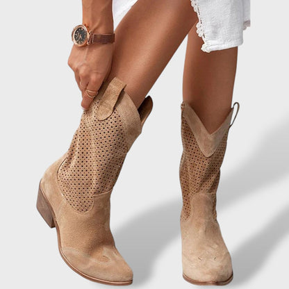 Alba | Botas cowboy caladas con tacón bloque