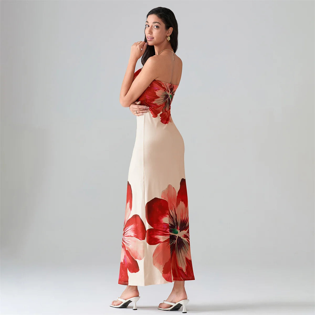 Serena | Vestido midi floral palabra de honor
