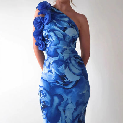 Isadora | Vestido midi floral con bajo sirena