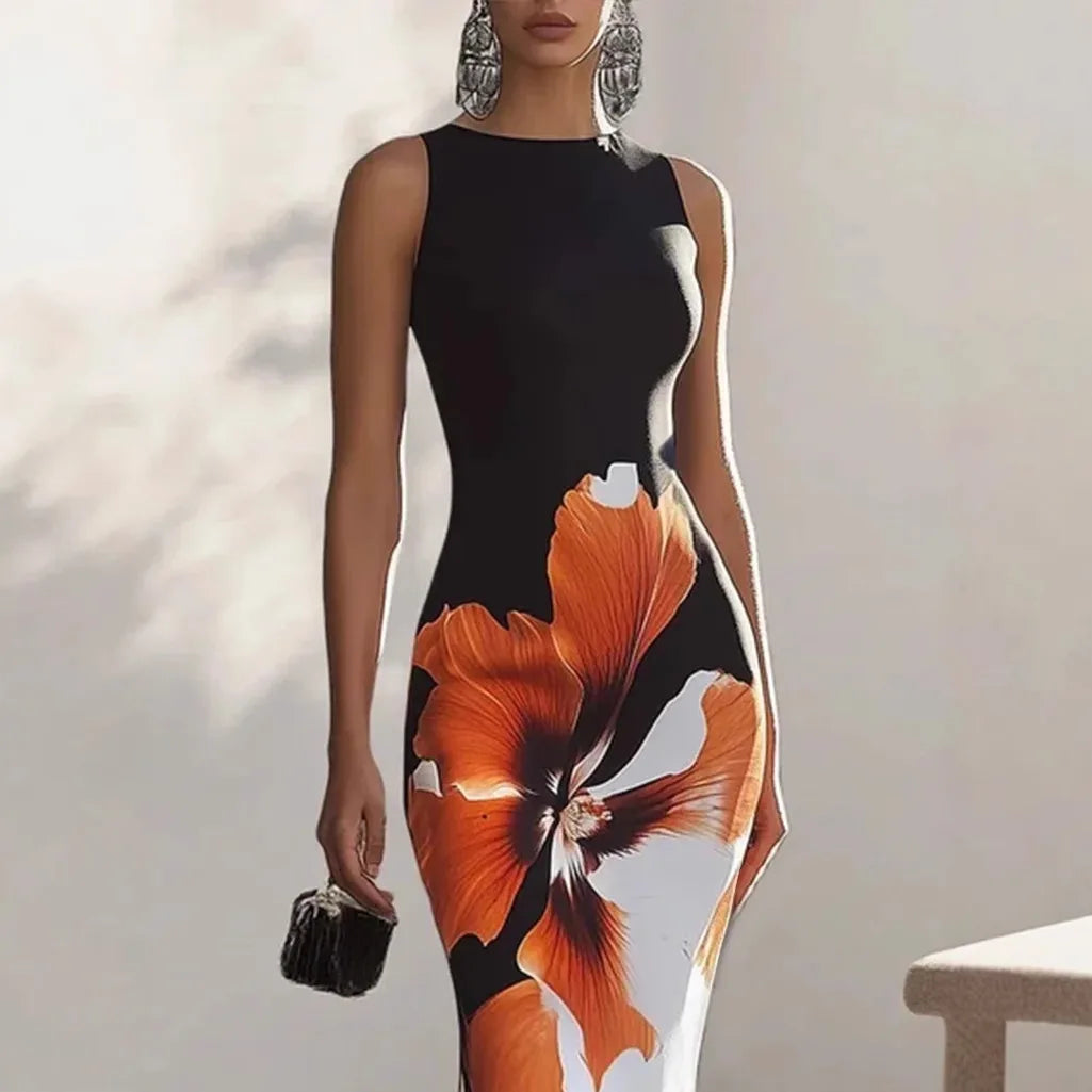 Vesta | Vestido largo estampado sin mangas