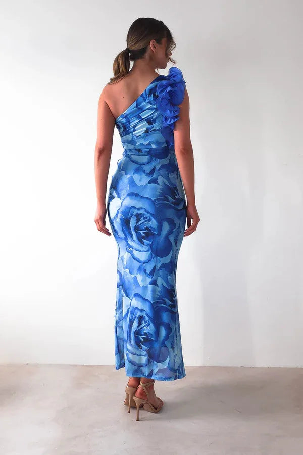 Isadora | Vestido midi floral con bajo sirena