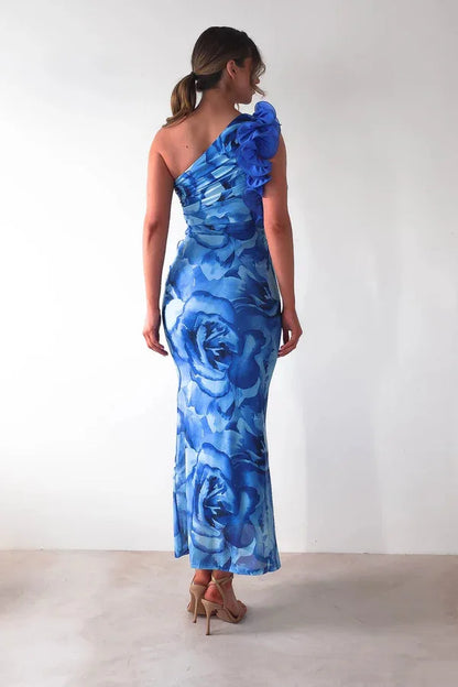 Isadora | Vestido midi floral con bajo sirena