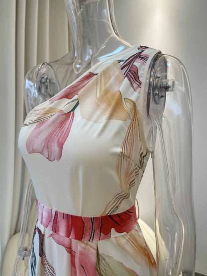 Scarlett | Vestido largo floral con lazada