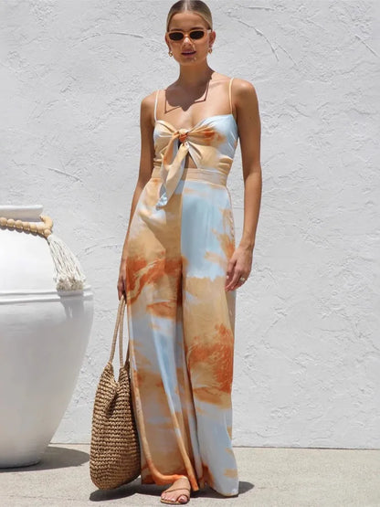 Aria | Mono estampado de pierna ancha