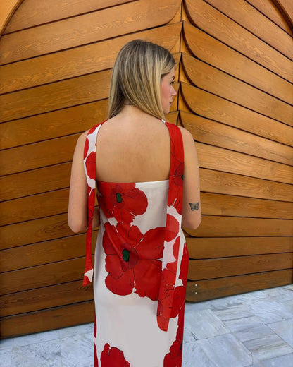 Isabella | Vestido largo floral de cuello halter