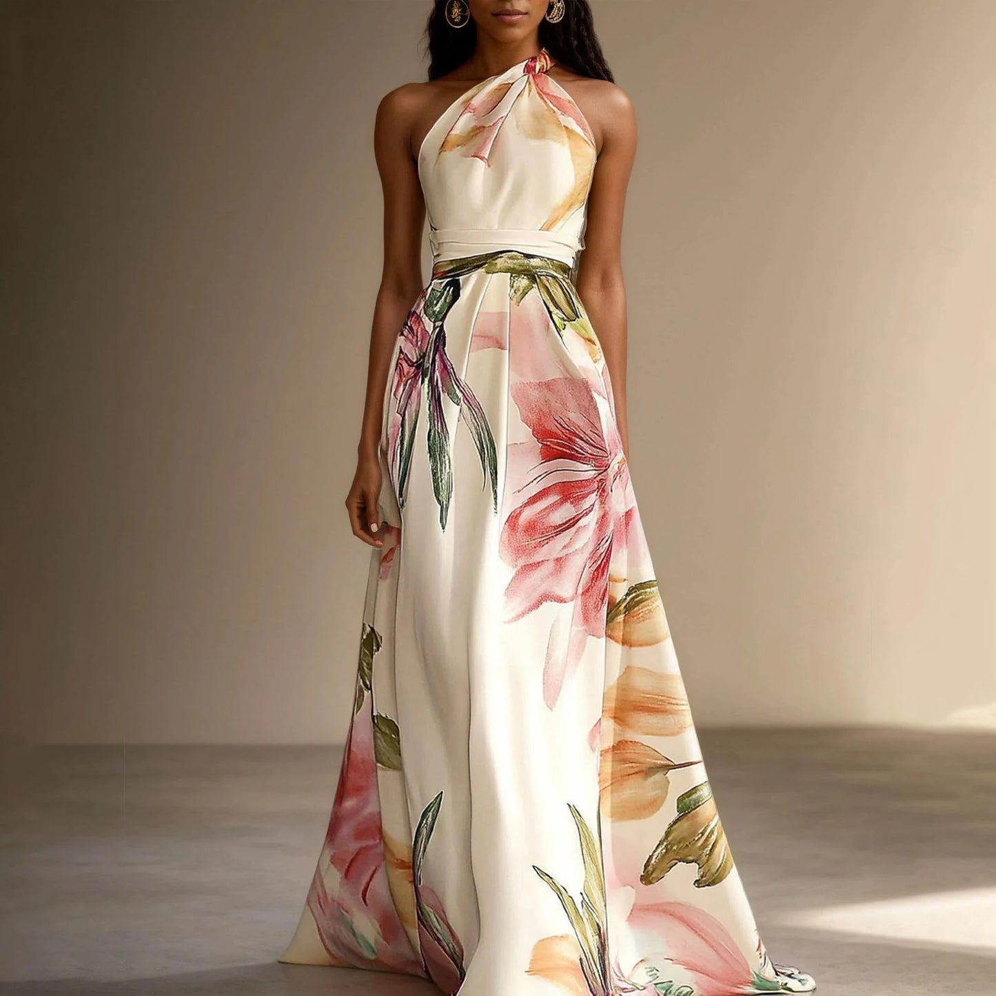 Scarlett | Vestido largo floral con lazada