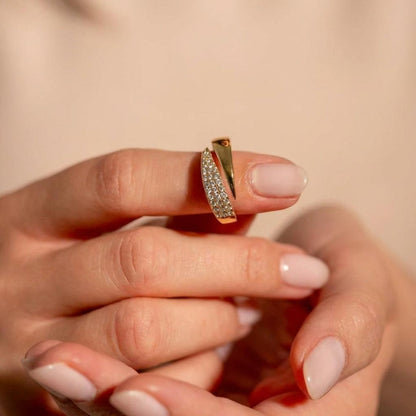 Cielo | Anillo abierto de acabado orgánico