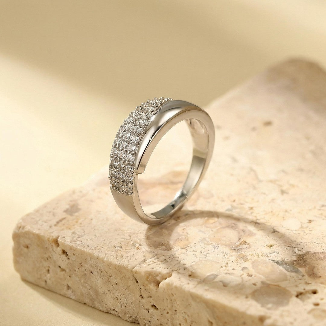 Cielo | Anillo abierto de acabado orgánico