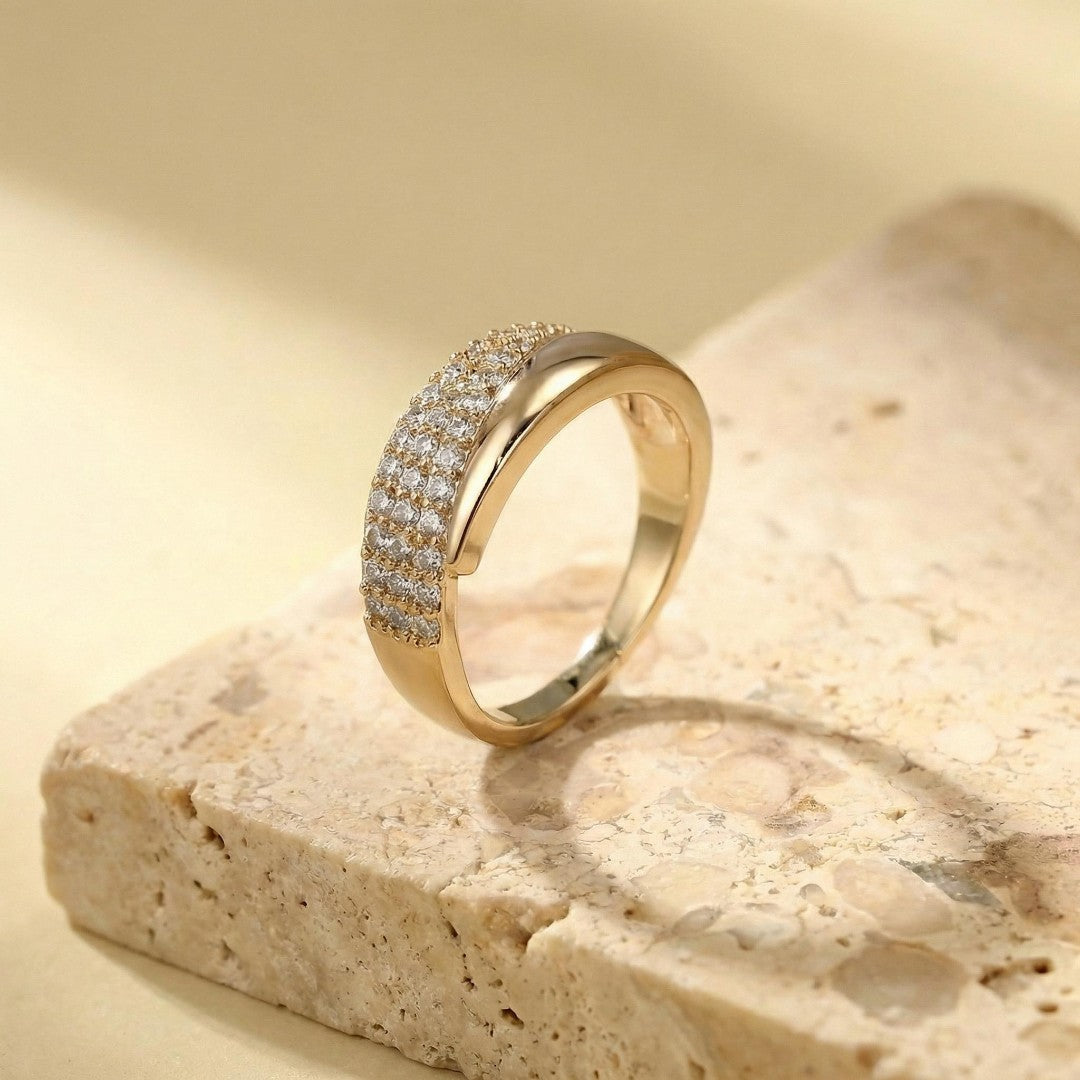 Cielo | Anillo abierto de acabado orgánico