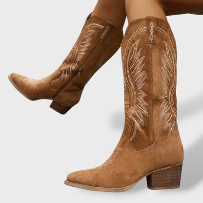 Dakota | Botas cowboy de ante con bordado