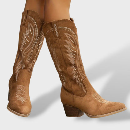 Dakota | Botas cowboy de ante con bordado