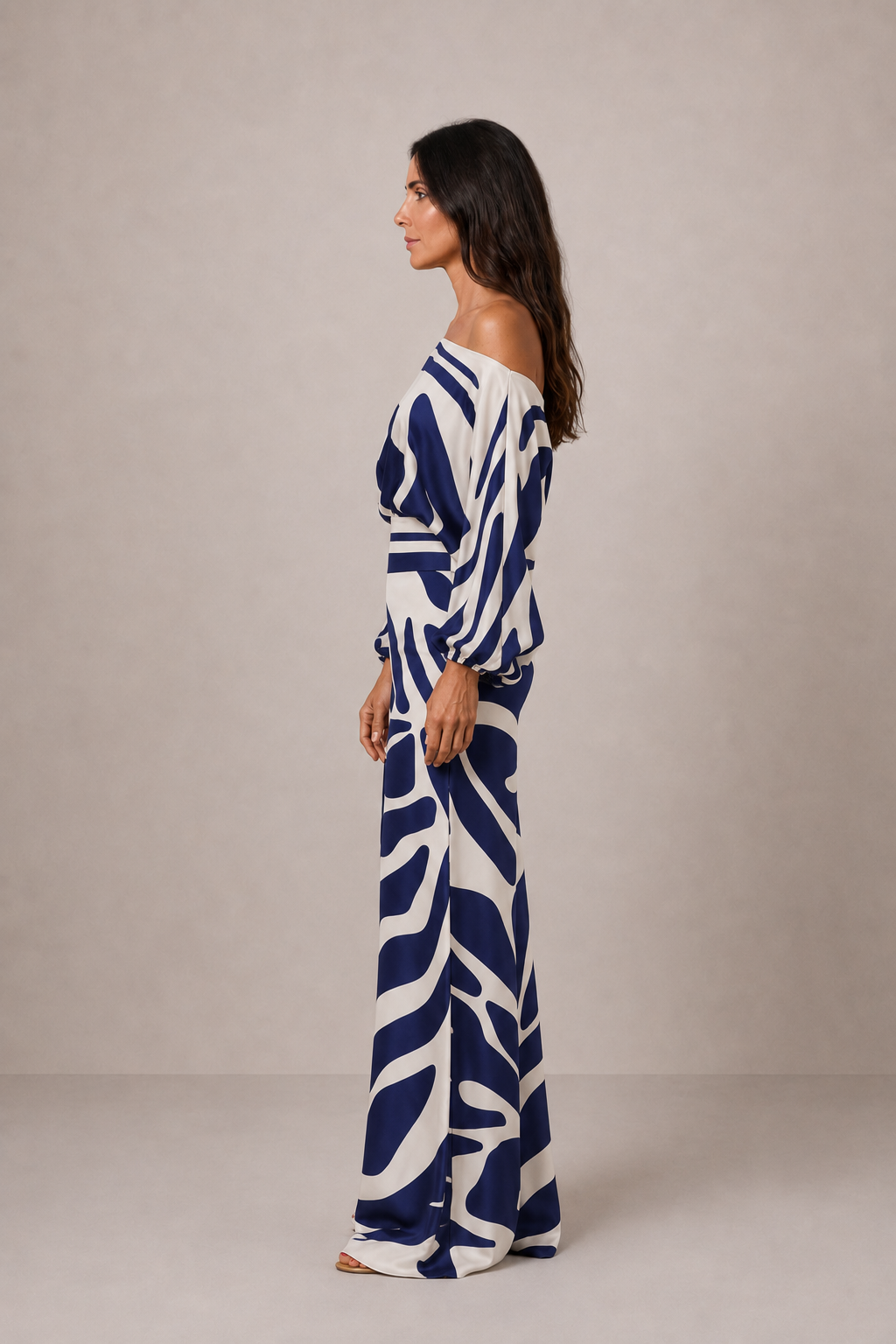 Grecia | Conjunto estampado de blusa y pantalón palazzo