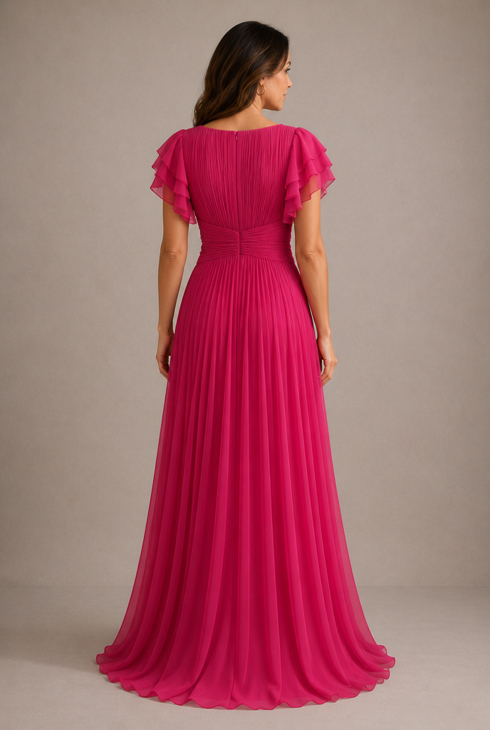 Abigail | Vestido de noche plisado — vista trasera