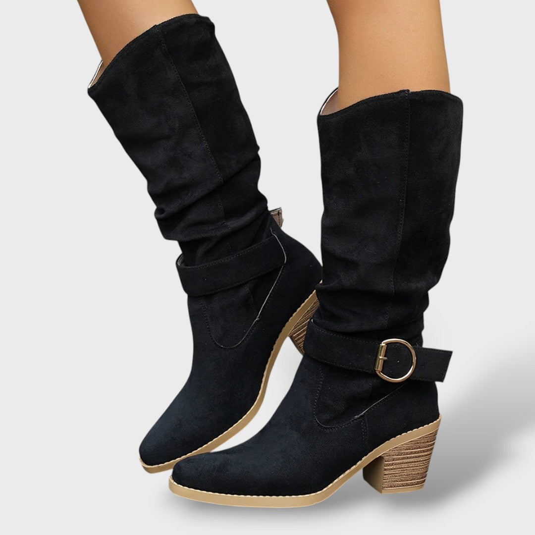 Montana | Botas cowboy altas de ante con hebilla
