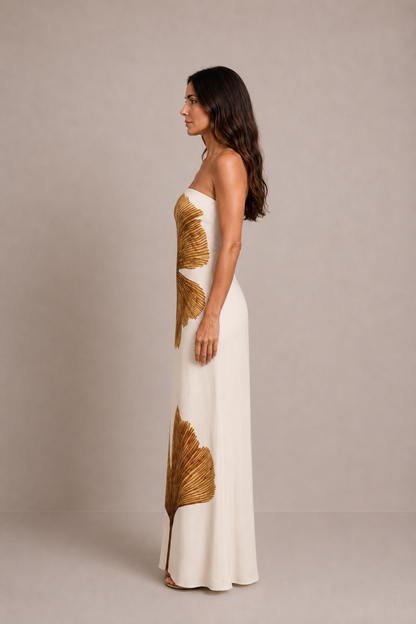 Serena | Vestido midi floral palabra de honor