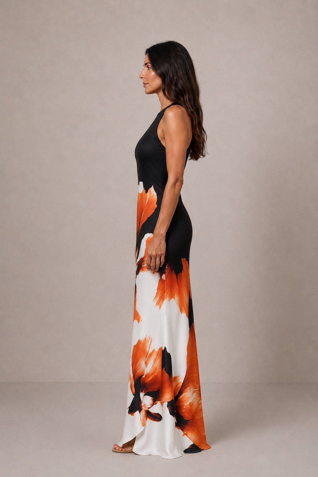 Vesta | Vestido largo estampado sin mangas
