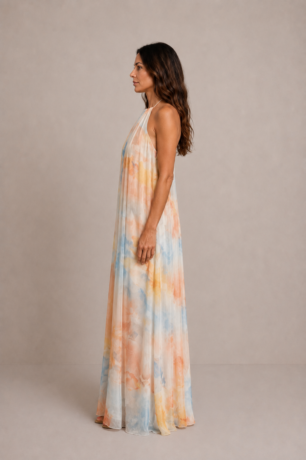 Giulia | Vestido largo bohemio de cuello halter