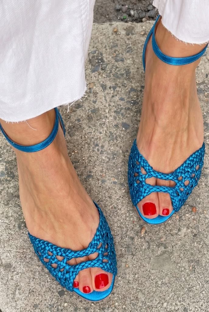 Elisa | Sandalias trenzadas doradas - Dorado