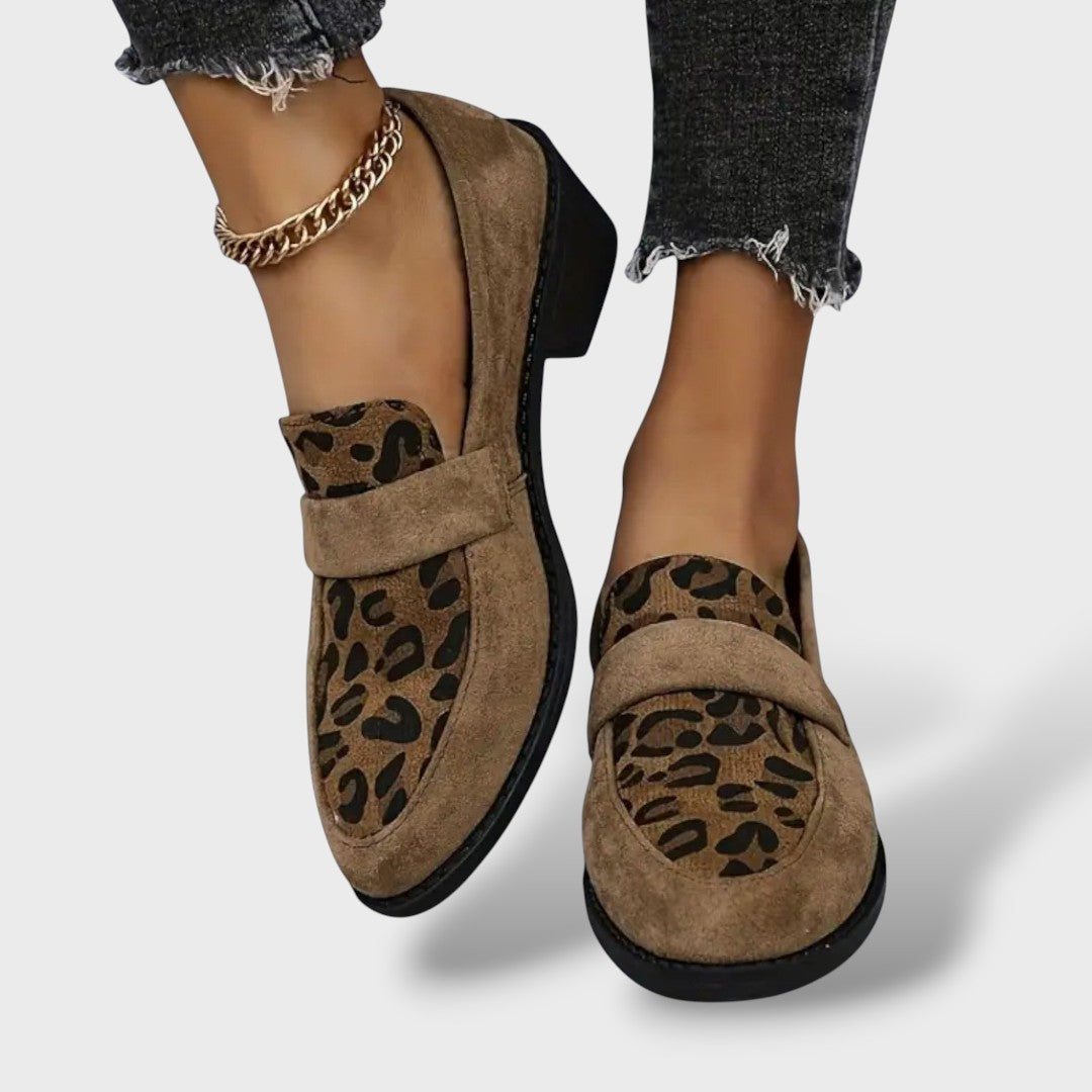Vittorio | Mocasines de ante con detalle leopardo