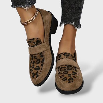 Vittorio | Mocasines de ante con detalle leopardo