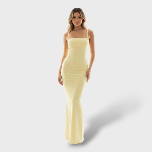Leandra | Vestido largo ajustado con espalda abierta
