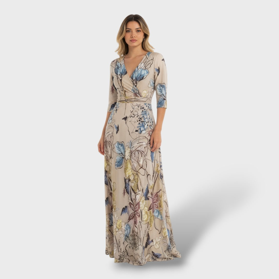 Noa | Vestido largo floral con cintura ajustable