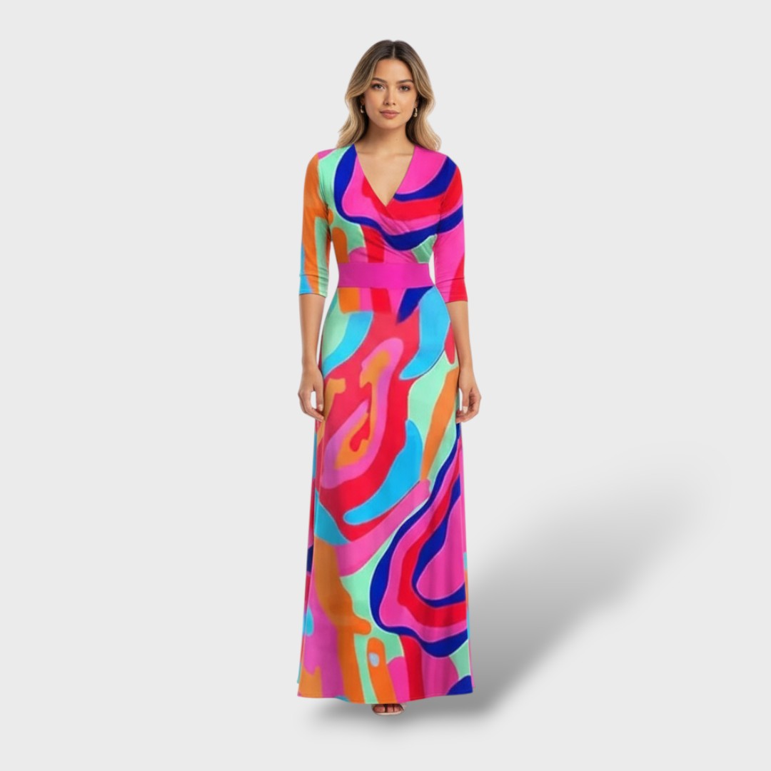 Noa | Vestido largo floral con cintura ajustable